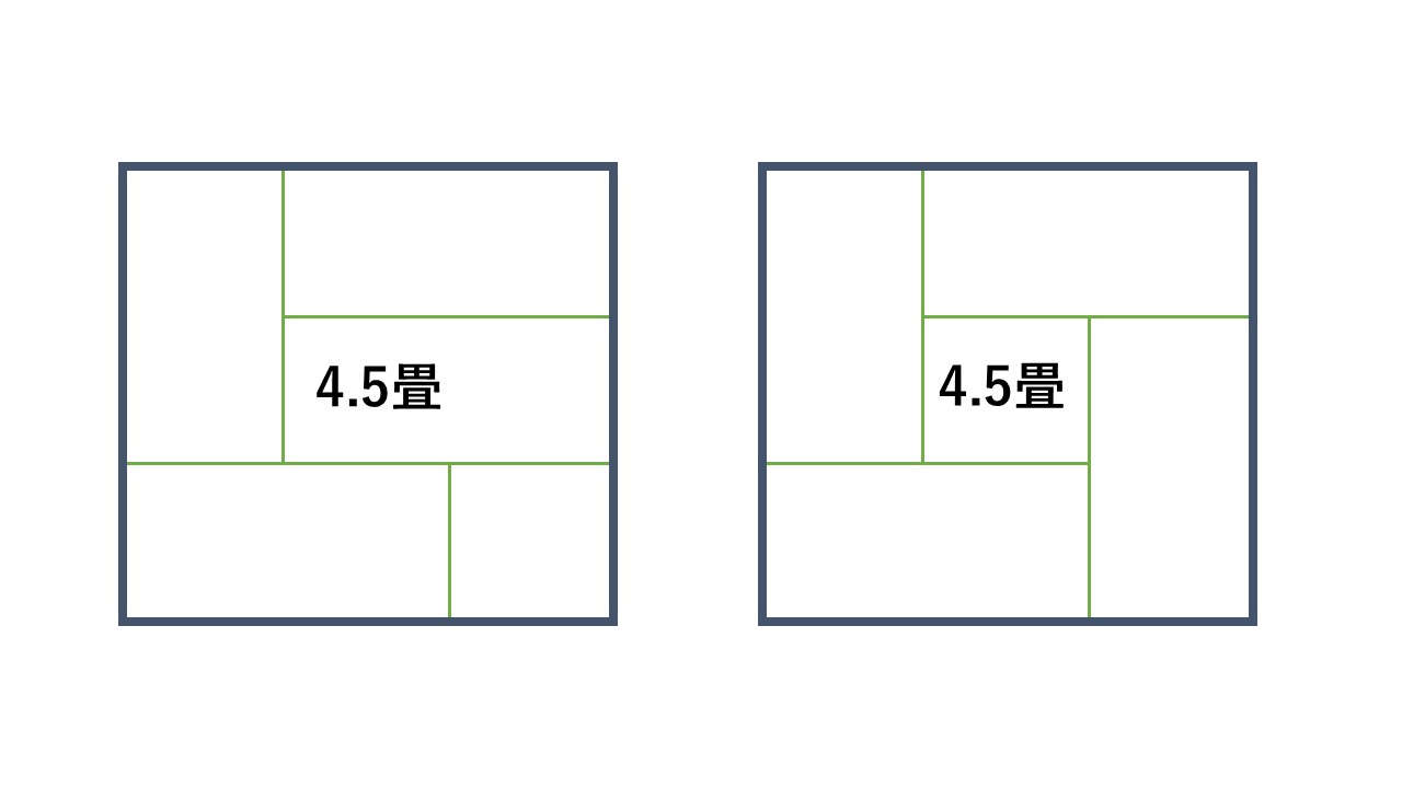4畳半の畳配置の比較図