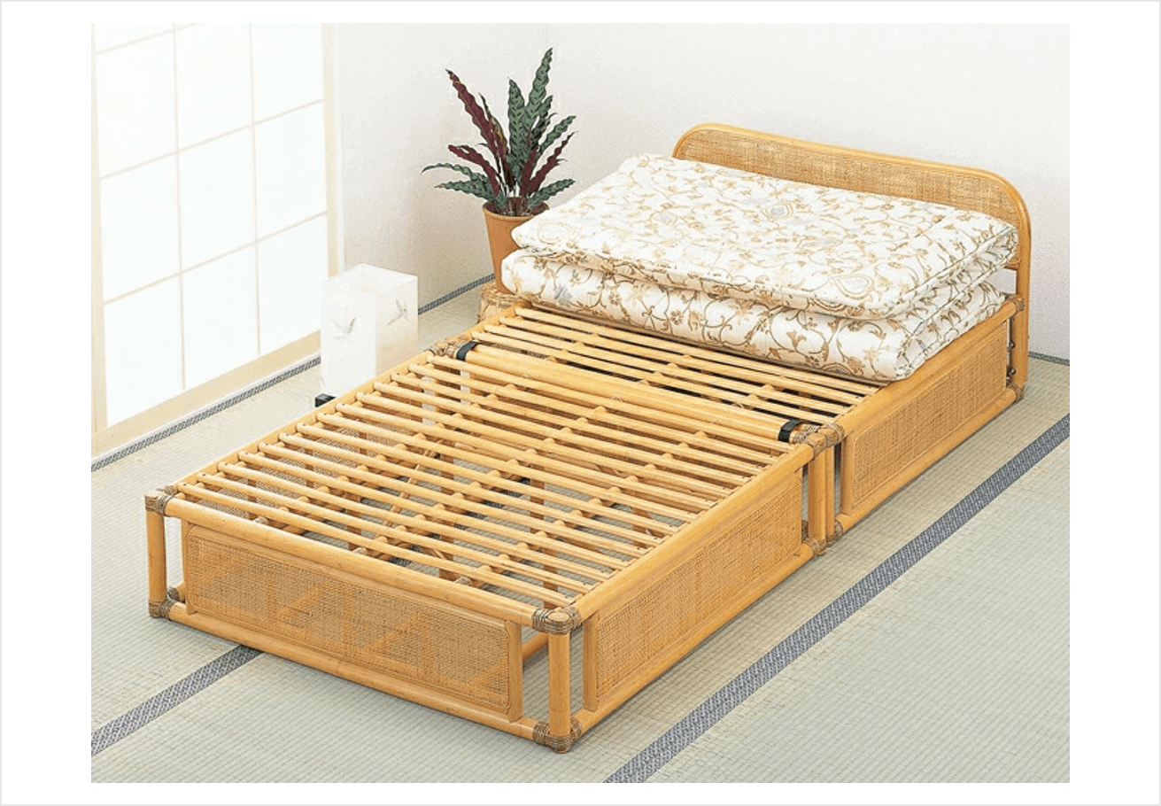 ラタン素材のベッド