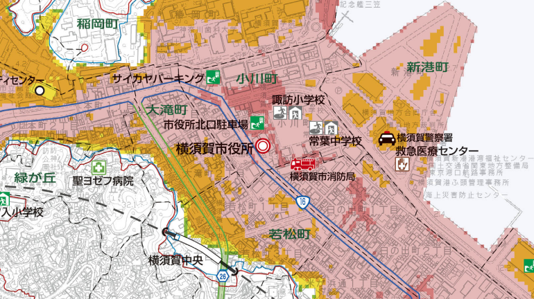 横須賀市　ハザードマップ